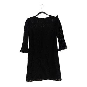 Ann Taylor Black Lace 3/4 sleeve Dress like new